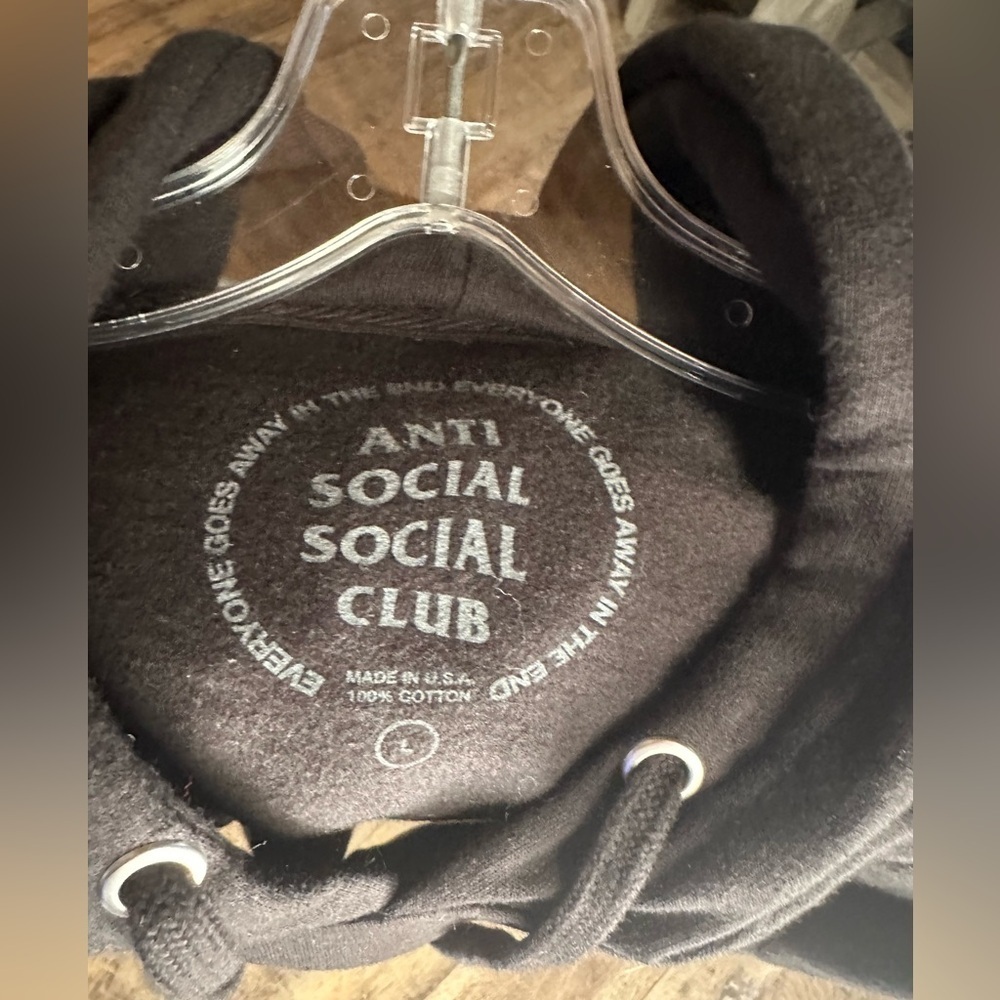 Authentic Anti Social Social Club ASSC Hoodie Kkoch Black Hoodie Large - Picture 3 of 5